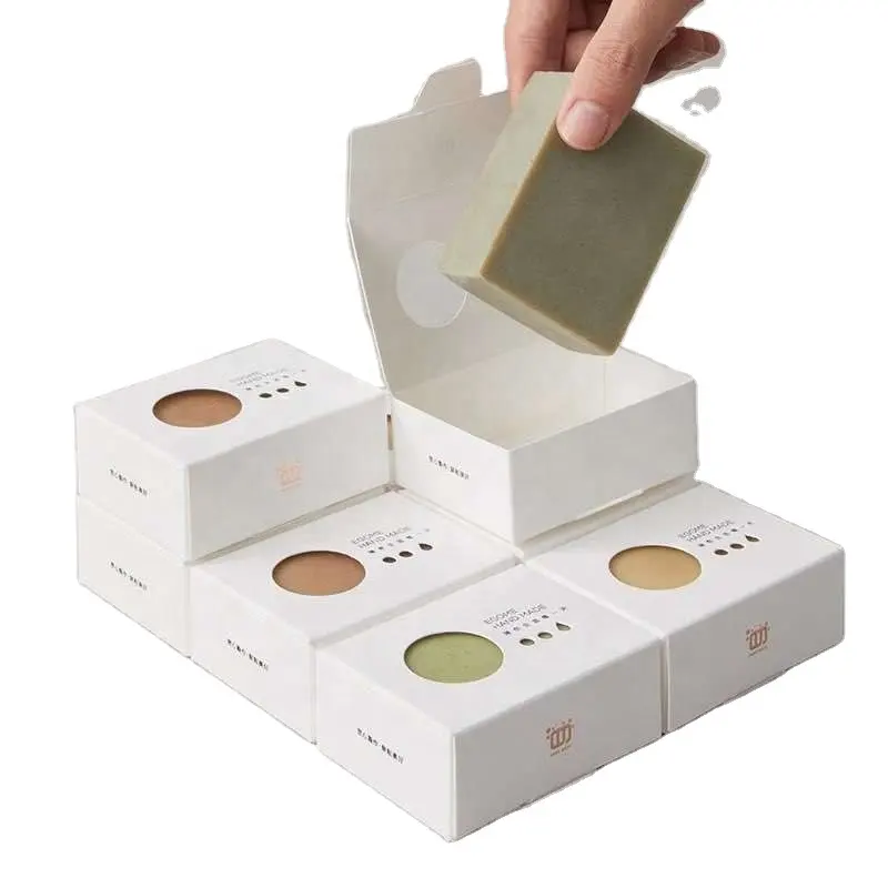 Изготовленная на заказ Золотая фольга Логотип мыла бар коробка для упаковки мыла Крафт бумажная коробка с пустым окном