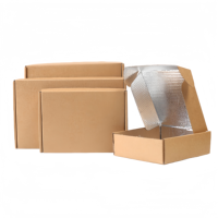 T2 #   Boîte d'expédition en carton ondulé recyclable, isolée et imperméable, doublée de feuille d'aluminium, pour chewing-gum, commerce électronique, 7,87 x 5,51 x 1,57 pouces