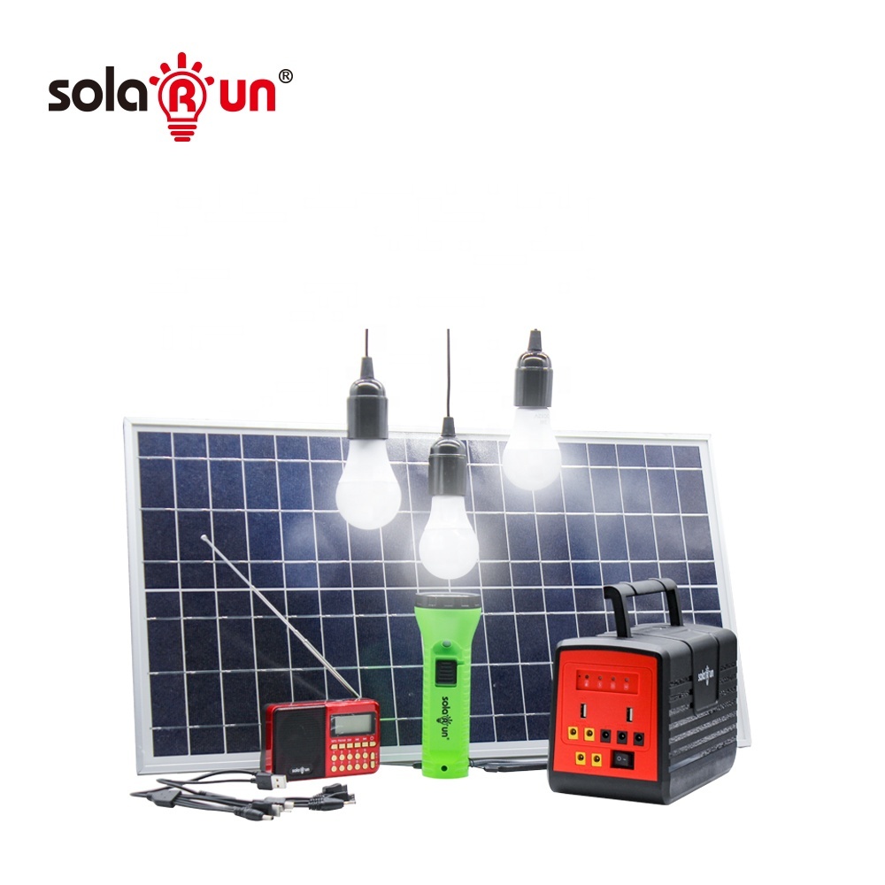 paygo solar system lighting system with torch and radio