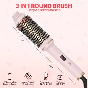 Cepillo Térmico 3 en 1 de 1.5 Pulgadas para Rizar, Alisar y Peinar, Temperatura Ajustable, Calentamiento Rápido en 30s, Rizos con Volumen sin Esfuerzo - Product Image 2