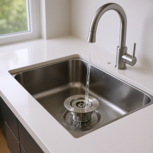 Kitchen Sink Drain D0100HPW1UW <b>Brushed</b> Stainless Steel Undermount <b>Deck</b> Mounted Contemporary Easy To Clean - Product Image 2