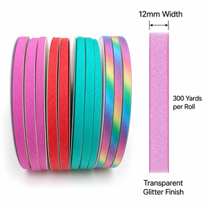 Ruban décoratif pailleté 12 mm en gros, 300 yards, ruban métallique brillant pour guirlande thaïlandaise, bouquet, emballage cadeau et bricolage festif - Product Image 2