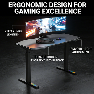 Meja Berdiri Motor Ganda 55 X 28 Inci, Meja yang Dapat Disesuaikan Ketinggiannya, Meja Kantor, Meja Gaming & Komputer - Product Image 3