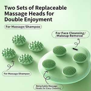 Massaggiatore Elettrico per Cuoio Capelluto Impermeabile IPX7, Dispositivo per Massaggio <span class=keywords><strong>Testa</strong></span> e Viso a 3 Velocità Regolabili con Artigli di Massaggio in Silicone Sostituibili - Product Image 6