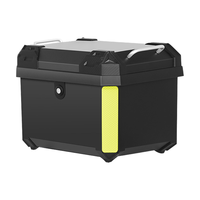 Top Case Moto Universel 45 L pour Casque, Coffre de Rangement Arrière avec Serrure en Matériau PP Durable