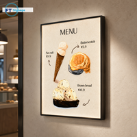 Boîte à lumière LED ultra-mince en aluminium à cadre à clipser, haute luminosité, résistante à l'eau, durée de vie de 3 ans, pour la publicité dans les restaurants et les cafés