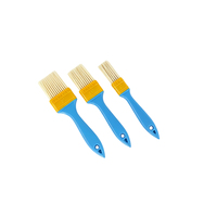 Pinceau plat à poils en nylon avec manche en plastique bleu, tailles assorties, outil manuel pour la rénovation et la peinture à domicile