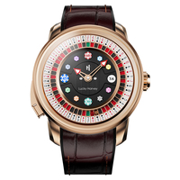 Montre automatique Lucky Harvey Poker Roulette pour deux joueurs, 43 mm, acier 316L, saphir, casino, ZLS302
