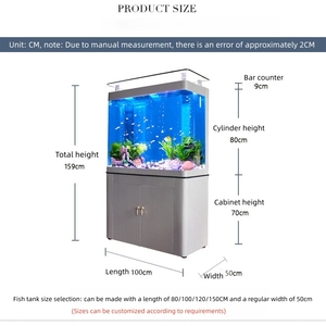 ตู้ปลาทะเลขนาดใหญ่พร้อมระบบกรองในตัว สำหรับห้องนั่งเล่นหรูหราในร่ม พร้อมตู้สีขาว - Product Image 4