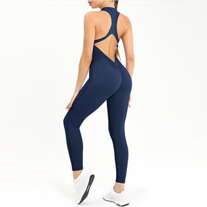 Combinaison de sport dos nu pour femme, une pièce, avec fermeture éclair frontale, pour la gym, le <span class=keywords><strong>yoga</strong></span> et l'entraînement - Product Image 5