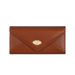 Portefeuille long en cuir PU pour femme avec emplacement pour téléphone, pochette enveloppe gaufrée effet crocodile, sac à bandoulière léger pour usage quotidien - Product Image 3