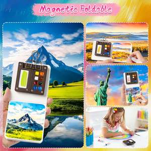 Mini Set de Pintura de <span class=keywords><strong>Acuarela</strong></span> de 12 Colores, Kit de <span class=keywords><strong>Acuarela</strong></span> Portátil de Bolsillo con Paleta de Madera de 8 Compartimentos, Cuaderno de Dibujo y Clip Metálico - Product Image 6