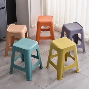 Thickened <b>Plastic</b> <b>Stool</b> 47cm Stackable Modern Scandinavian Design For Home Living Room Furniture - Product Image 4