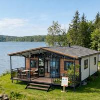 Maison préfabriquée mobile pliable facile à utiliser, 2 chambres, design confortable, certifiée ISO CE UL, idéale pour les grands-parents