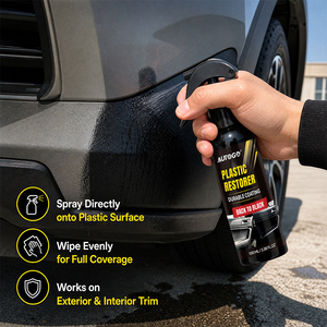 Rinnovatore Plastica Auto AUTOGO 100ml - Rivestimento Anti-UV per Ripristinare il Nero Originale alle Superfici Plastificate dell'Auto - Product Image 2