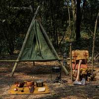 Sac de rassemblement multifonctionnel en toile imperméable Bushcraft Outdoor Camping Oil Waxed Cushion Firewood Storage Hiking Accessory