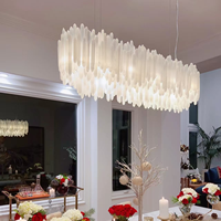 Lustre en plâtre pour hall d'entrée, luminaire blanc, hôtel, maison, moderne, nordique, LED, lustre créatif