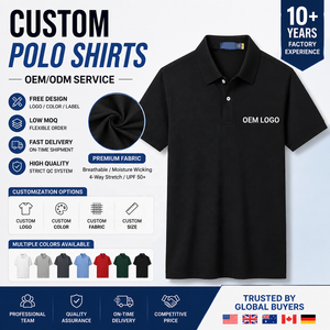 Camisa Polo Masculina de Algodón para <span class=keywords><strong>Hombre</strong></span>, Moda Verano, Venta al por Mayor, Diseño con Logotipo de <span class=keywords><strong>Marca</strong></span> Bordado, Manga Corta - Product Image 1