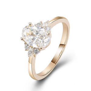 Anillos de Joyería Fina de Oro Sólido de 18K, 14K y 10K con Diamantes de Corte Oval Certificados por IGI, Hechos a Mano y Personalizados para Compromiso y Boda - Product Image 2