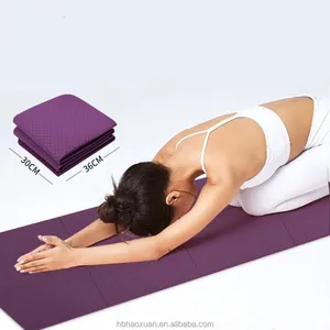Yüksek kaliteli çevre dostu egzersiz ambalaj katlanabilir katlanır seyahat ince Yoga Mat