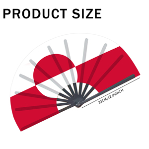 Abanicos Plegables de Bambú con la Bandera de Groenlandia al por Mayor, Abanico de Mano para Carnaval, Boda, Festival, Fiesta, Agencia de Viajes - Product Image 5