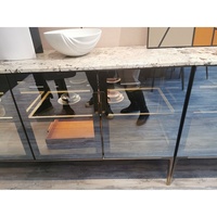 Meubles de salle à manger avec cadre en Aluminium, nouveau et moderne, meuble de rangement, verre, Buffet, marque italienne personnalisée