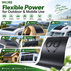 Panneau solaire flexible 120W, efficacité 18,6%, module monocristallin léger pour camping-car, bateau, toit, balcon, camping et utilisation en extérieur - Product Image 5