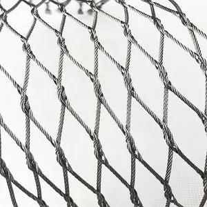 Stainless Steel 304 Wire Rope Ferrule Mesh Safety Net Garden Fence Anti Falling Bird Cage Mesh