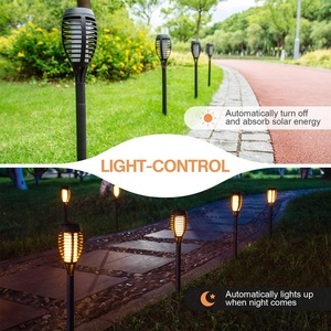 12 33 51 72 96 <strong>Leds</strong> Tiki Flickering <strong>Fire</strong> Dancing Outdoor Landscape Decoration Solar Flame Light for Yard Garden Path Patio Beach - Product Image 5