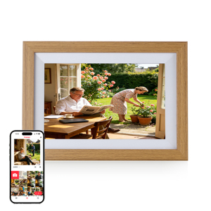 กรอบรูปดิจิตอลไม้แท้ขนาด 10.1 นิ้ว พร้อม Frameo และ WiFi กรอบรูปดิจิตอล ขายส่ง - Product Image 1