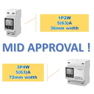 Din Rail Mount Single Phase Multi Functional Renewable Energy Power Meter For EV Charger