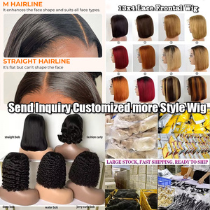 1B/Nâu Ombre rễ tối màu nâu ngắn Bob đôi rút ra HD ren phía trước đóng cửa tóc giả xương thẳng nguyên liệu tóc giả tóc người Việt Nam - Product Image 6