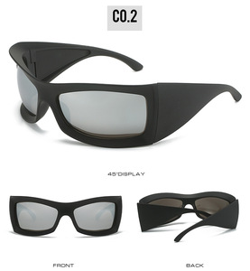 DL lunettes de soleil surdimensionnées <span class=keywords><strong>2023</strong></span>, <span class=keywords><strong>pas</strong></span> <span class=keywords><strong>cher</strong></span>, cyclisme, équitation, enrouler, Y2K, sport, lunettes de soleil, technologie, personnalisées - Product Image 5