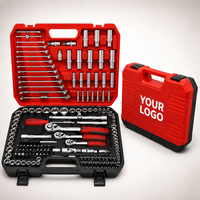 Ensemble complet d'outils de mécanicien en acier au chrome-vanadium de 219 pièces, clé à cliquet pour la réparation de voitures et de vélos, étui rigide