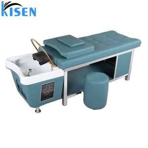 Kisen Mobile Professional Hair Washing Massage Chair Shampoo Bowl <b>Bed</b> Spa Heated Head Water Therapy Shampoo <b>Bed</b> with Steamer - Product Image 6