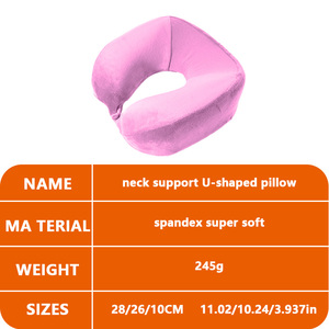 Cuscino da Viaggio per il Collo in Tinta Unita Rosa con Logo Personalizzato - Comfort in Memory Foam per Aereo, Auto, Casa e Sonno Ristoratore - Product Image 2