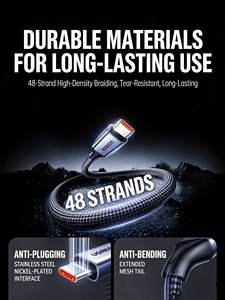 สายชาร์จเร็วและถ่ายโอนข้อมูล UGREEN 6A USB-A to USB-C พร้อมสายถักไนลอน รองรับ PD 100W - Product Image 3