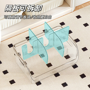 Shoe Storage Box With Dividers Stackable Multi Functional Organizer For Home Use Rectangle Solid Color Standing Type - Product Image 4