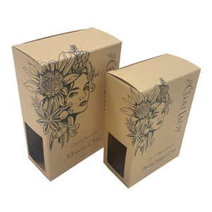 Boîte en papier kraft personnalisée, écologique, avec fenêtre creuse, pour savon et huile à ongles, fabriquée à partir de matériaux recyclés - Product Image 1
