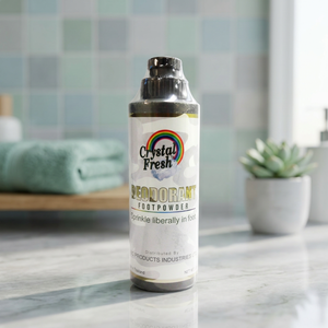 CRYSTAL FRESH Poudre déodorante unisexe pour les pieds et le corps 110 g FPL-110 Citronnelle Certifiée ISO9001 Bangkok - Product Image 1