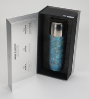 Ensemble cadeau de gobelet isotherme en titane à double paroi de 380 ml avec motif cristal bicolore