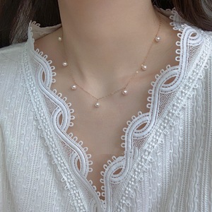 Collier en argent 925 plaqué or 18 carats avec perle d'eau douce naturelle, style rétro français minimaliste élégant, ciel étoilé, magnifique fermoir naturel - Product Image 1