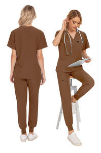 Venta caliente fruta verde enfermera jogging overoles de manga corta poliéster mate trabajo Mono para el cuidado médico de mascotas nuevo Color - Product Image 5