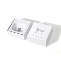 Caja de Cartón Plegable Cuadrada Blanca Resistente Personalizada al por Mayor con Orificio para Colgar para Empaque de Auriculares Inalámbricos
