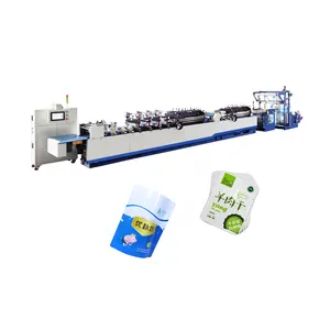 Fully Automatic 3 Sides Sealing Weld Vacuum Food Snack Package Bag Pouch Making Machine With Double Unwinding