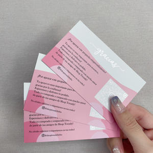 Custom Pink Foil Stamped <b>Thank</b> <b>You</b> <b>Cards</b> Branded Insert <b>Cards</b> with Minimalist Design for E-commerce & Gift Packaging - Product Image 2