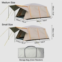 Tenda Ridge Dua Lapis Dua Kamar Tidur Satu Ruang Tamu Kapasitas Besar Kain Oxford Tahan Air 3000mm Portabel untuk Berkemah Empat Musim