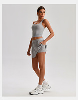 Ensemble de yoga athlétique 2 pièces pour femme : débardeur dos nageur à col carré et jupe-short de tennis avec short intégré – Idéal pour la gym et l'entraînement