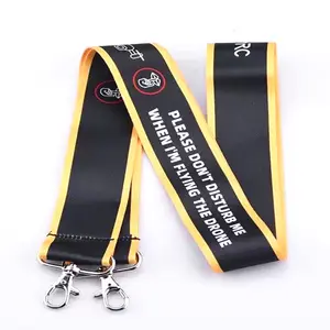 Tidak ada Minimum pesanan produsen murah alat leher kustom cetak poliester sublimasi lanyard kustom dengan Logo kustom