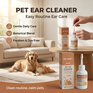 Gotas para los oídos de mascotas, limpiador universal de <span class=keywords><strong>cera</strong></span> para oídos de perros y gatos, solución limpiadora de oídos, removedor de <span class=keywords><strong>cera</strong></span> para gatos - Product Image 1